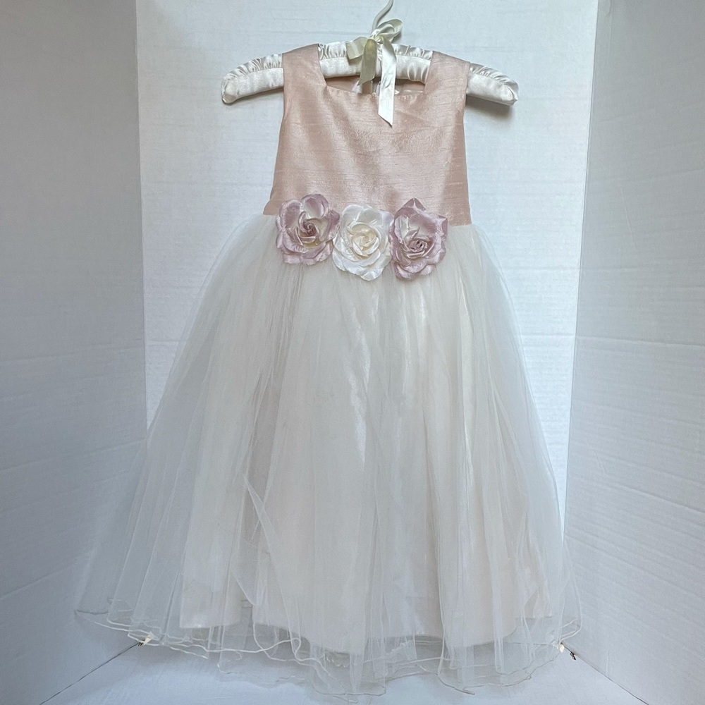 KIDS’ DREAM Flower Girl Dress Peach Cream Size 5-6